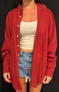 Red Polo Button-up