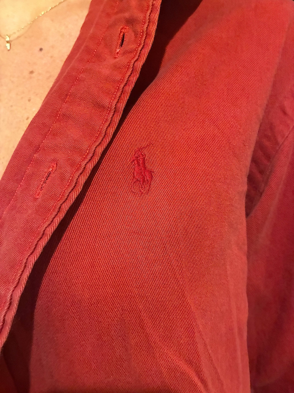 Red Polo Button-up