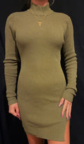 Green Turtleneck Dress