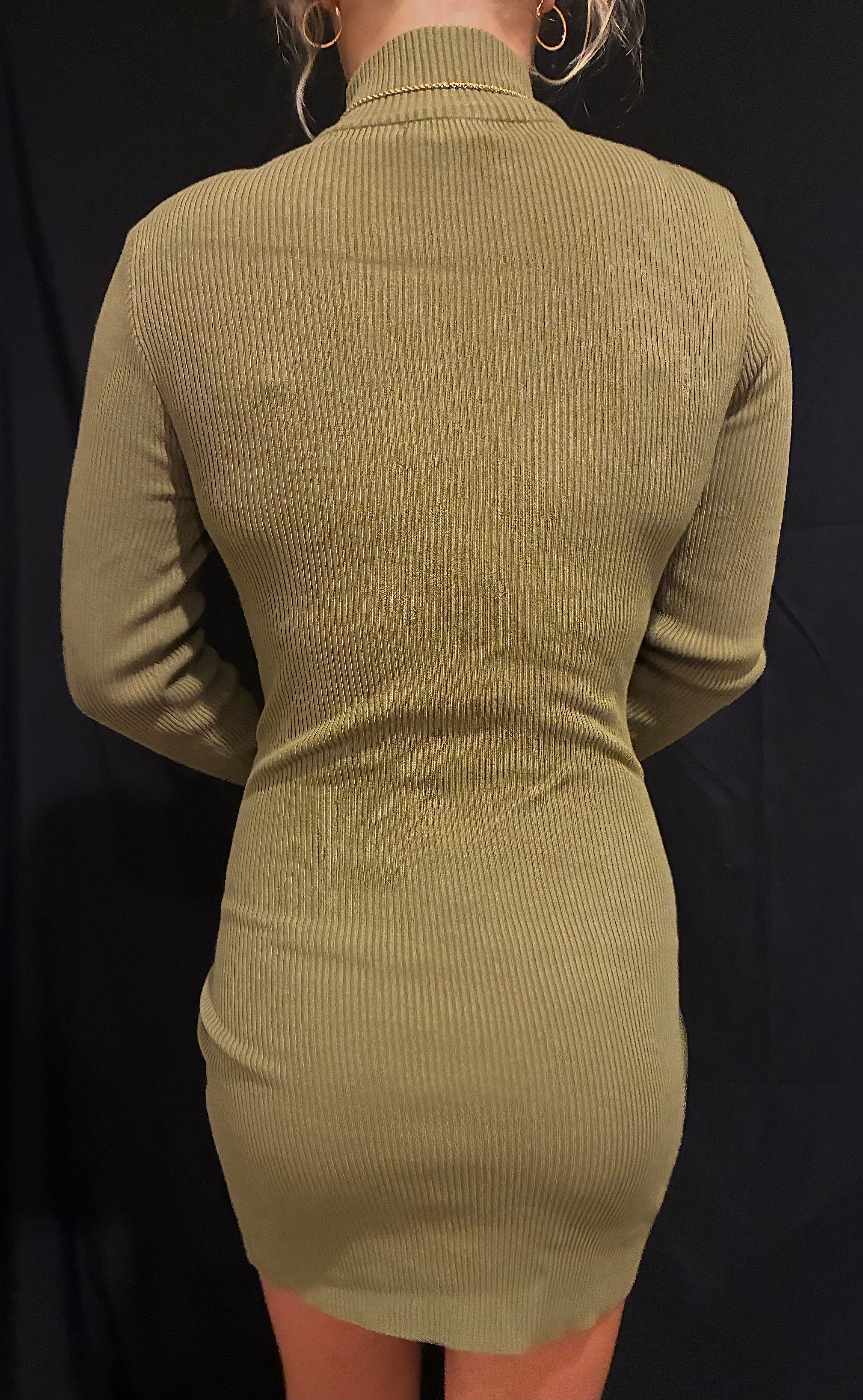 Green Turtleneck Dress